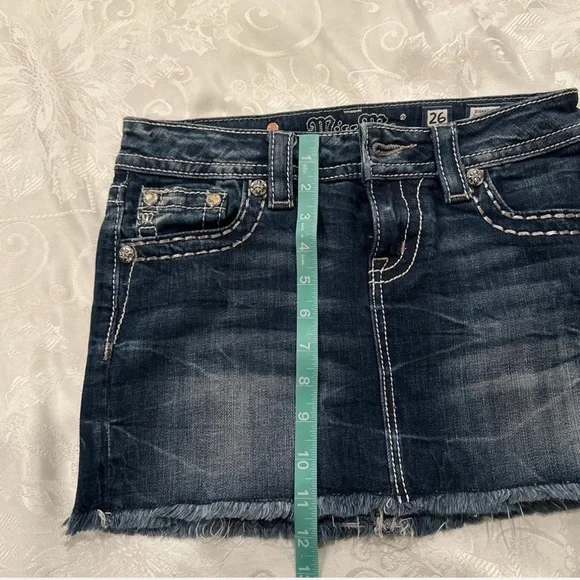 Vintage Miss Me Blue Mini Skirt Casual Night Out - Picture 5 of 8